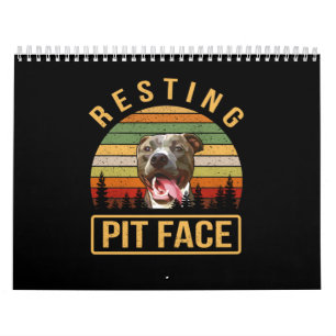 Resting Pitbull face Calendar
