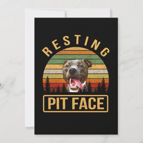 Resting Pitbull face Note Card