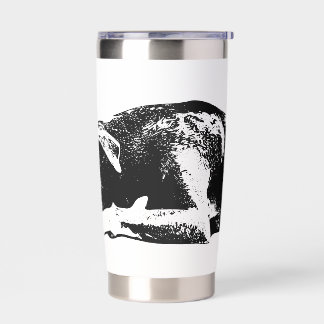 Resting Pitbull Mix Monochrome Portrait Mug Insulated Tumbler