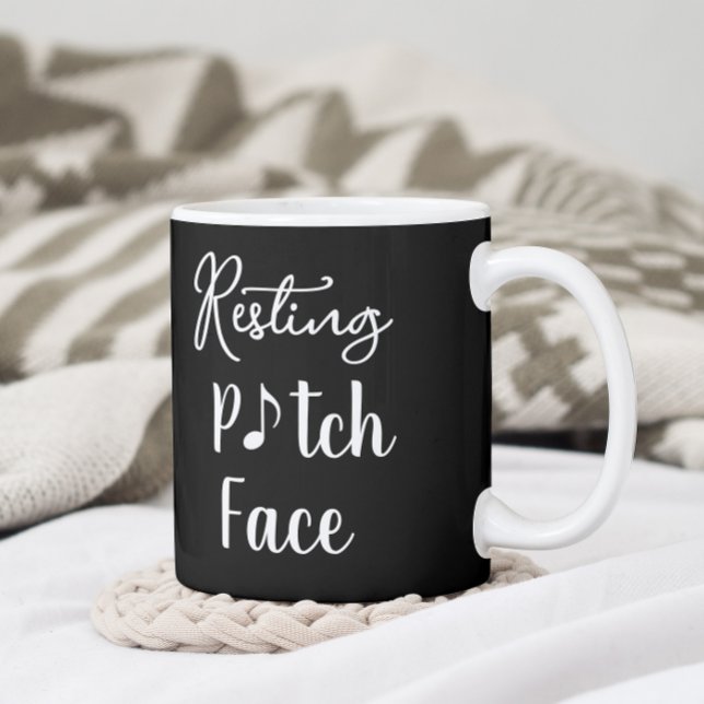 Resting Pitch Face – Funny Music Pun  Two-Tone Coffee Mug (Creator Uploaded)