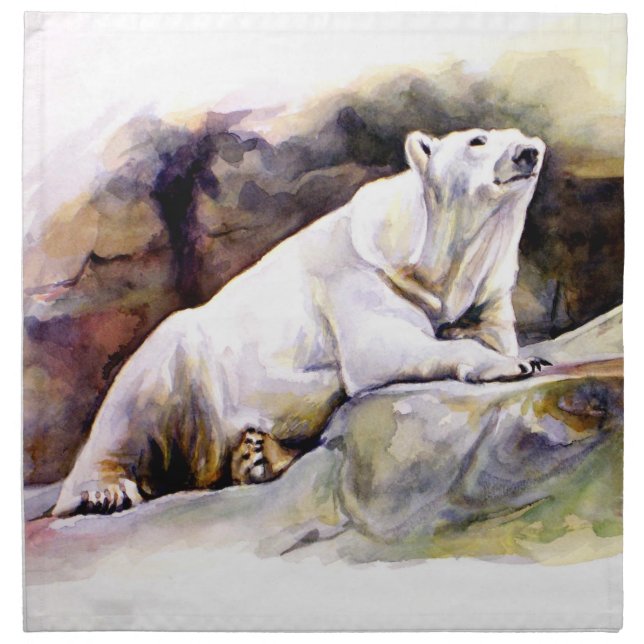 Resting Polar Bear Napkin (Front)