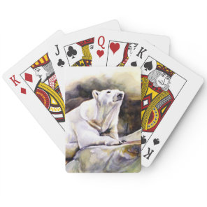 Resting Polar Bear Playing Cards