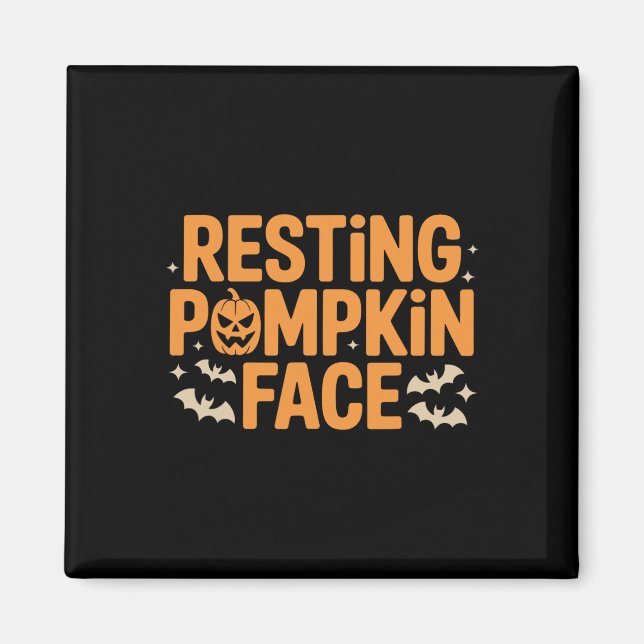 Resting Pumpkin Face Bold T Halloween Tee  Magnet (Front)