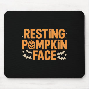 Resting Pumpkin Face Bold T Halloween Tee Mouse Pad