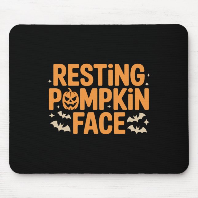 Resting Pumpkin Face Bold T Halloween Tee  Mouse Pad (Front)