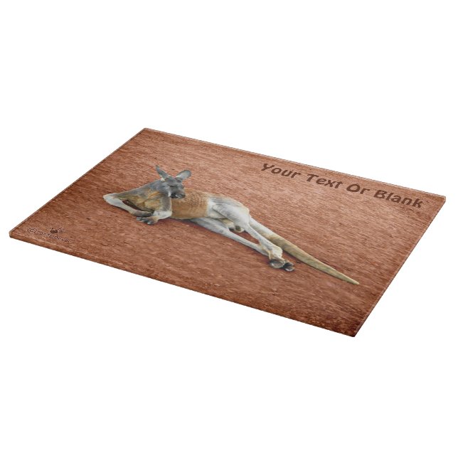 Resting Red Kangaroo Buck Cutting Board (Corner)