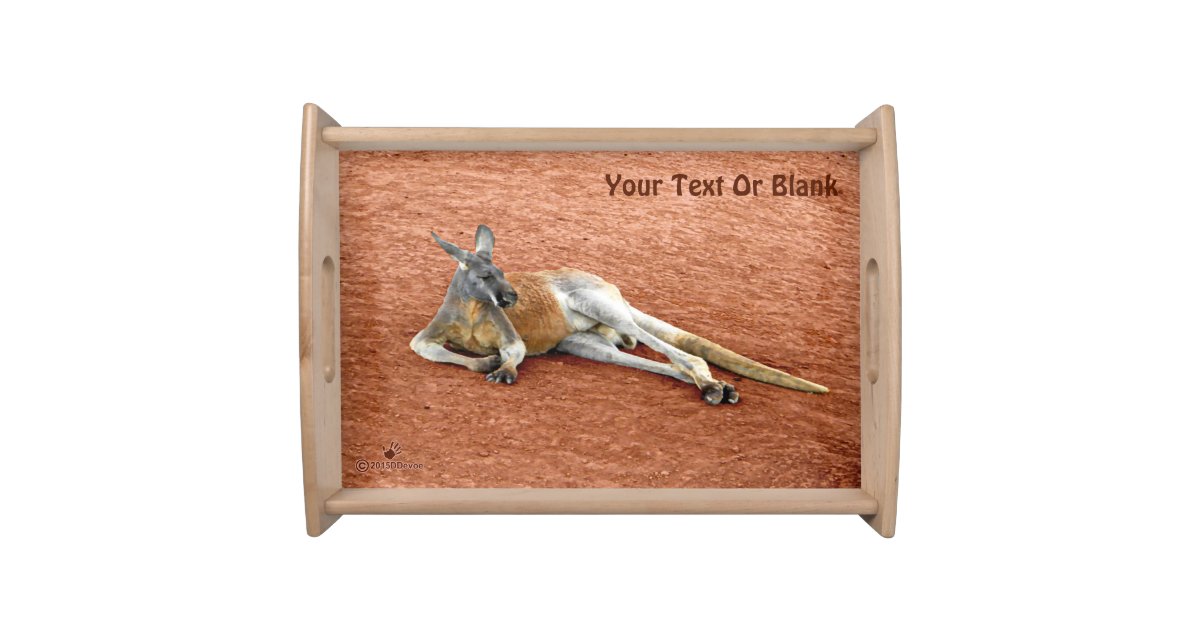 Resting Red Kangaroo Buck Serving Tray | Zazzle.com