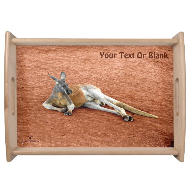 Resting Red Kangaroo Buck Serving Tray (Front)