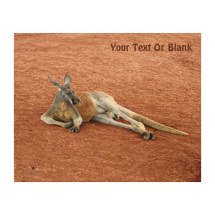 Resting Red Kangaroo Buck Wood Wall Decor