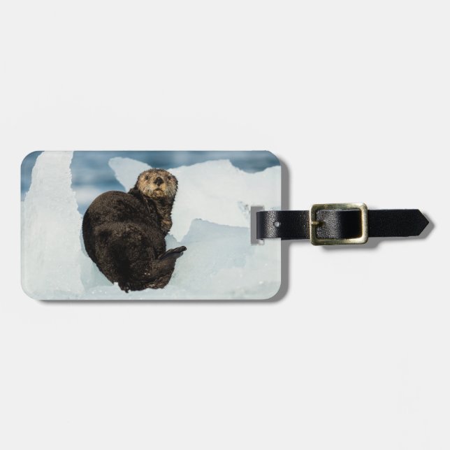 Resting Sea Otter Luggage Tag (Front Horizontal)