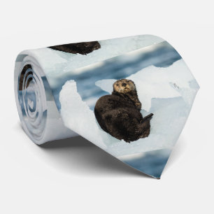 Resting Sea Otter Neck Tie