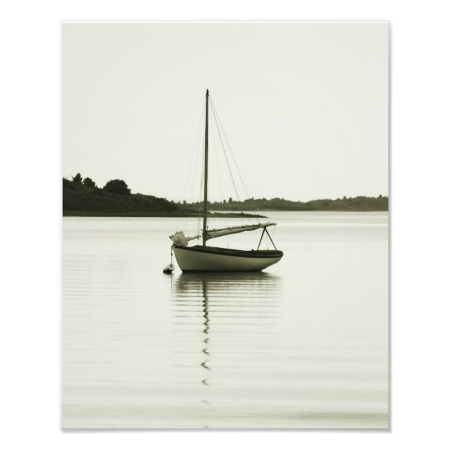 Resting Sloop in Menemsha Pond, Martha's Vineyard Photo Print (Front)