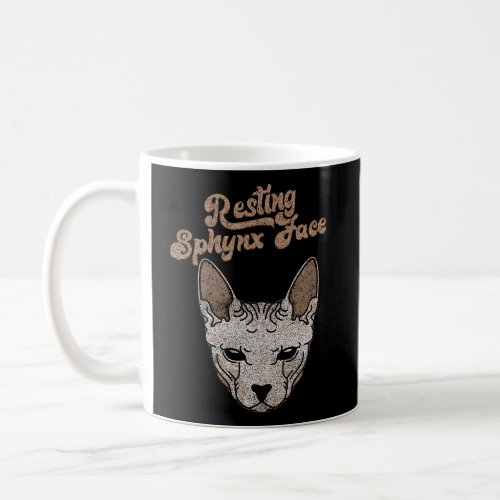 Resting Sphynx Face Cat Vintage Retro Coffee Mug