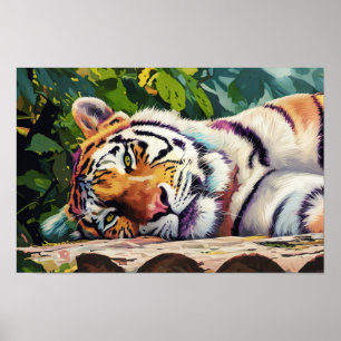 Resting Tiger Portrait Poster
