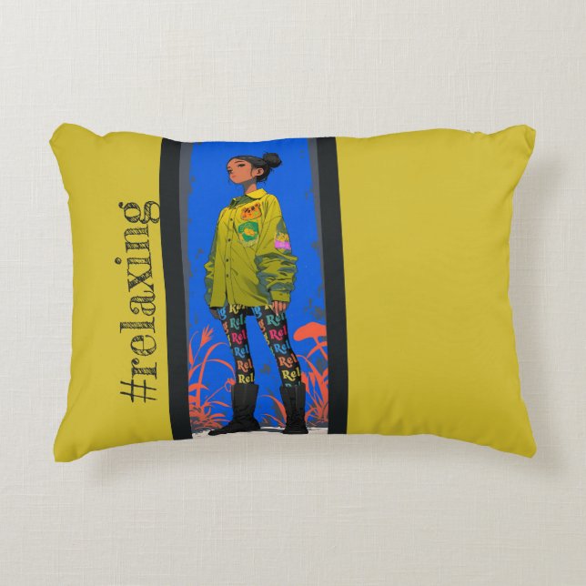 resting Vibes, in Limon, Accent Pillow (Front)