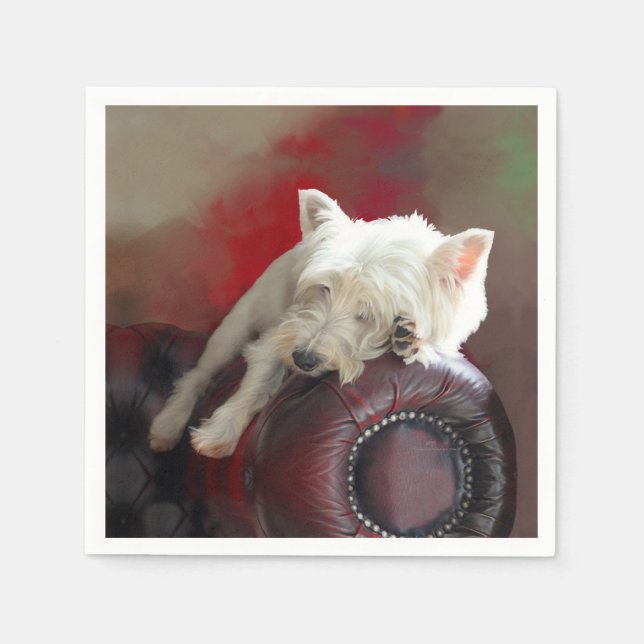 Resting Westie Napkins (Front)