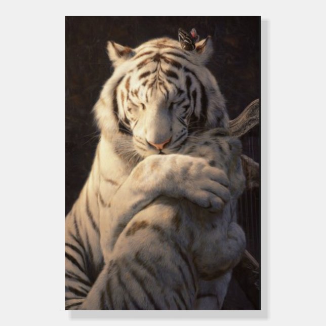 Resting White Tiger Foam Board – Gentle Nursery (Front)