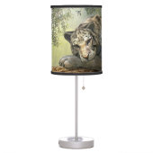 Resting White Tiger Table Lamp (Left)