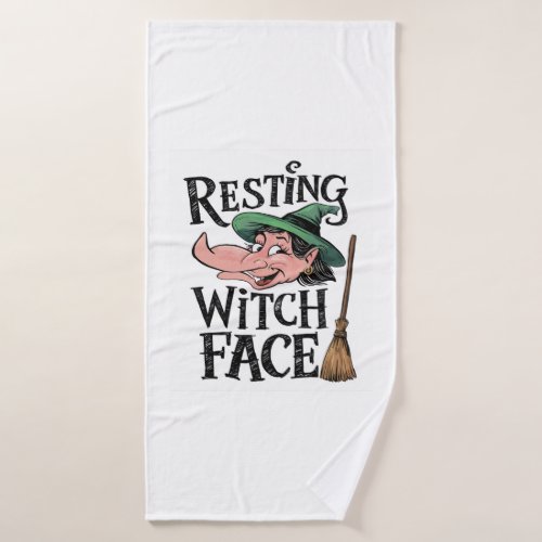 Resting Witch Face Bath Towel