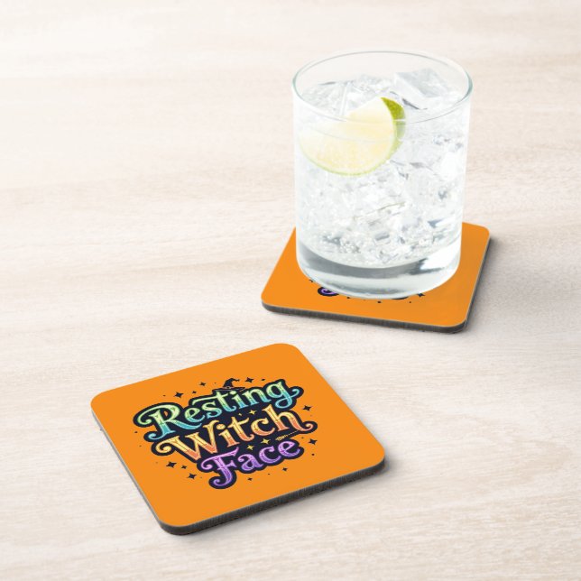 Resting Witch Face Beverage Coaster (Right Side)