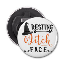 resting witch face bottle opener