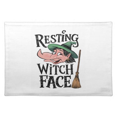 Resting Witch Face Cloth Placemat