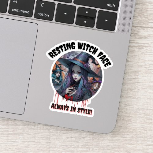 Resting Witch Face Custom_Cut Vinyl Sticker
