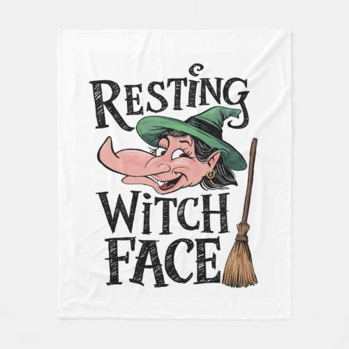 Resting Witch Face Fleece Blanket