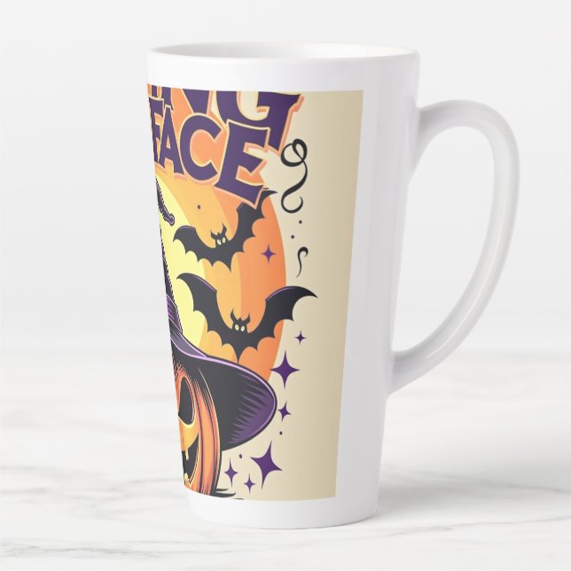 Resting Witch Face – Funny Halloween Pumpkin  Latte Mug (Right)