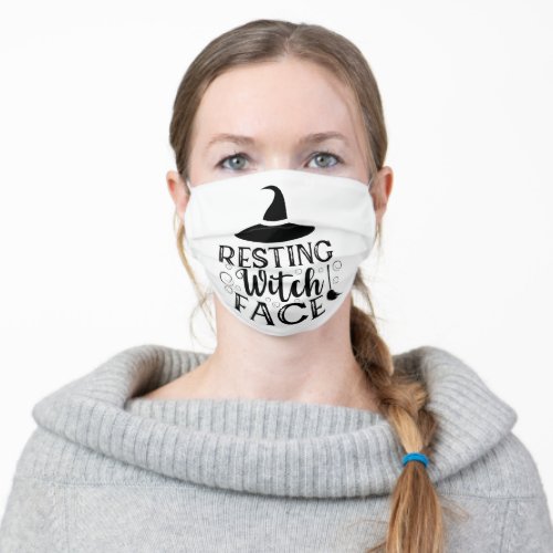 Resting Witch Face Funny Halloween Quote Adult Cloth Face Mask