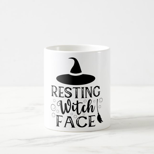 Resting Witch Face Funny Halloween Quote Coffee Mug (Center)