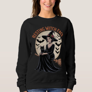 Resting Witch Face Funny Halloween Witch Sweatshirt