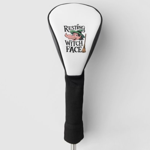 Resting Witch Face Golf Head Cover