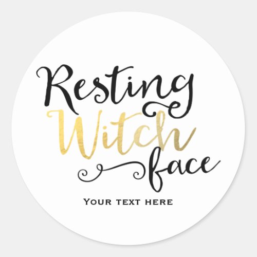 Resting Witch Face Halloween Costume Party Classic Round Sticker