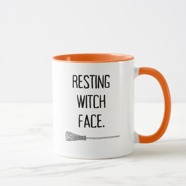 Resting Witch Face Halloween Mug (Right)