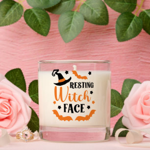 Resting Witch Face Halloween  Scented Candle