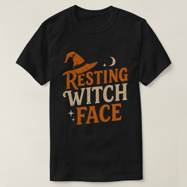 Resting Witch Face Halloween Shirt (Design Front)