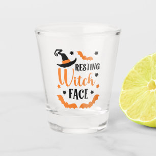 Resting Witch Face Halloween Shot Glass