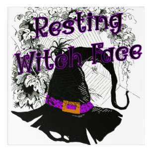 Resting Witch Face - Halloween Spider Web Metal Pr Acrylic Print