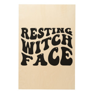 Resting Witch Face-Halloween-Spooky-Scary-Funny  Wood Wall Art
