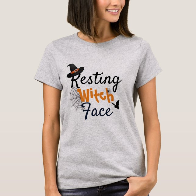 Resting Witch Face Halloween T-shirt (Front)