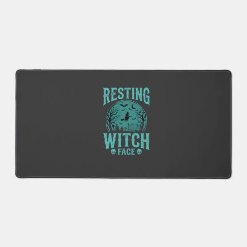 Resting Witch Face Halloween Witch Design Desk Mat