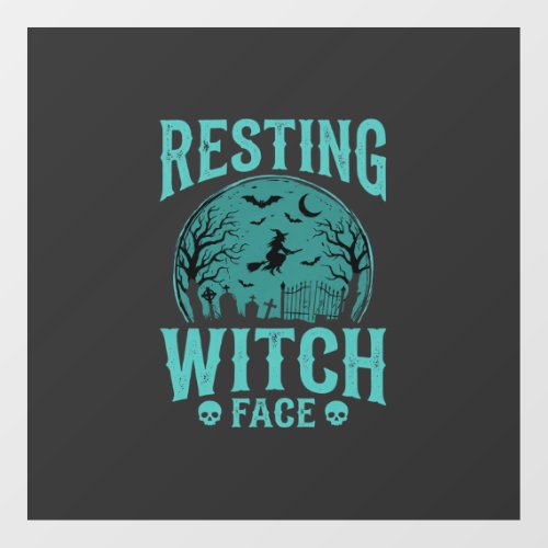 Resting Witch Face Halloween Witch Design Floor Decals