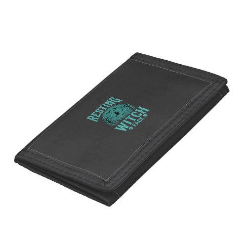 Resting Witch Face Halloween Witch Design Trifold Wallet