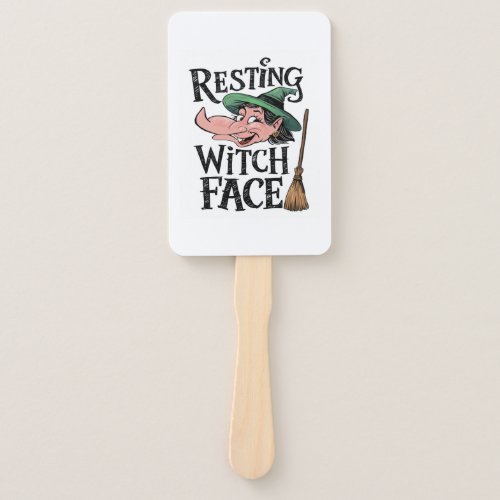 Resting Witch Face Hand Fan