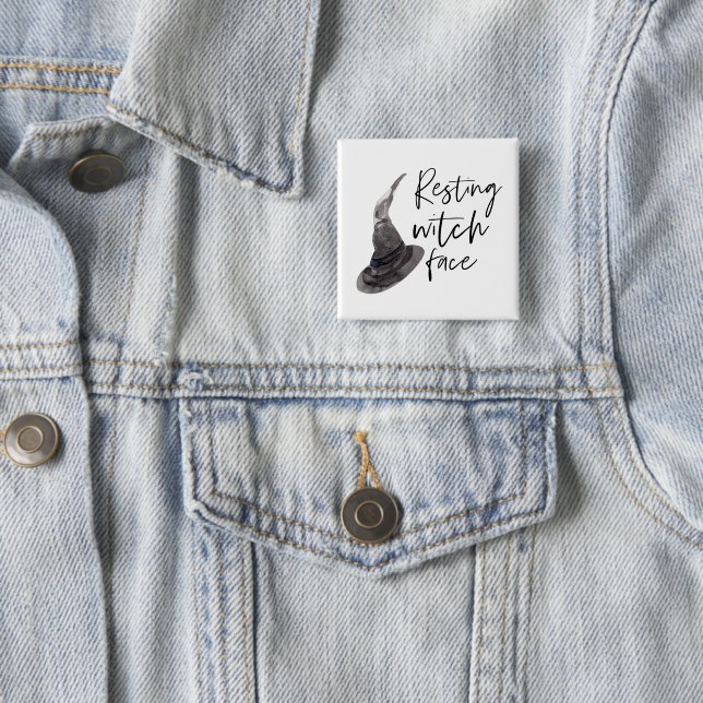 Resting Witch Face | Happy Halloween | Fun Quote | Button (In Situ)