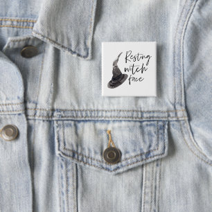 Resting Witch Face   Happy Halloween   Fun Quote   Button