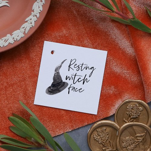 Resting Witch Face  Happy Halloween  Fun Quote  Favor Tags