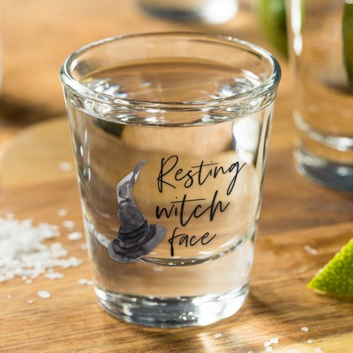 Resting Witch Face  Happy Halloween  Fun Quote  Shot Glass