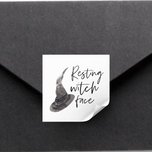 Resting Witch Face  Happy Halloween  Fun Quote  Square Sticker